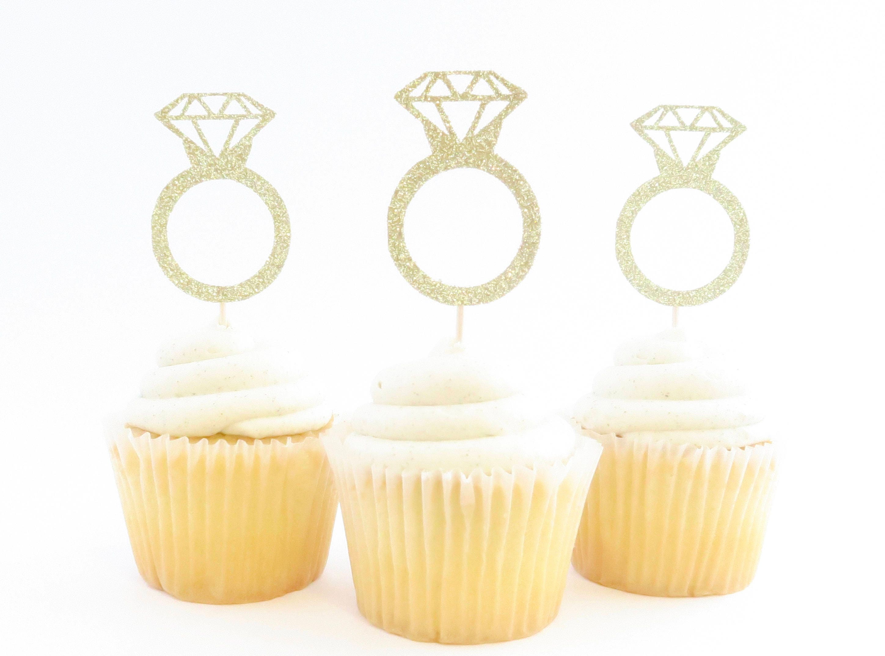 Engagement Ring Cupcake Toppers Ring Cupcake Toppers Etsy
