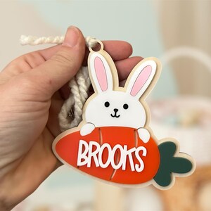Custom Easter Basket Name Tag, Cute Bunny Basket Tag for Kids, Gift for Kids, Name Tag for Easter