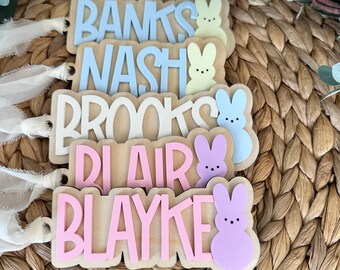 Personalized Easter Basket Name Tag – Bunny Easter Tag – Spring Basket Decor - Easter Crate