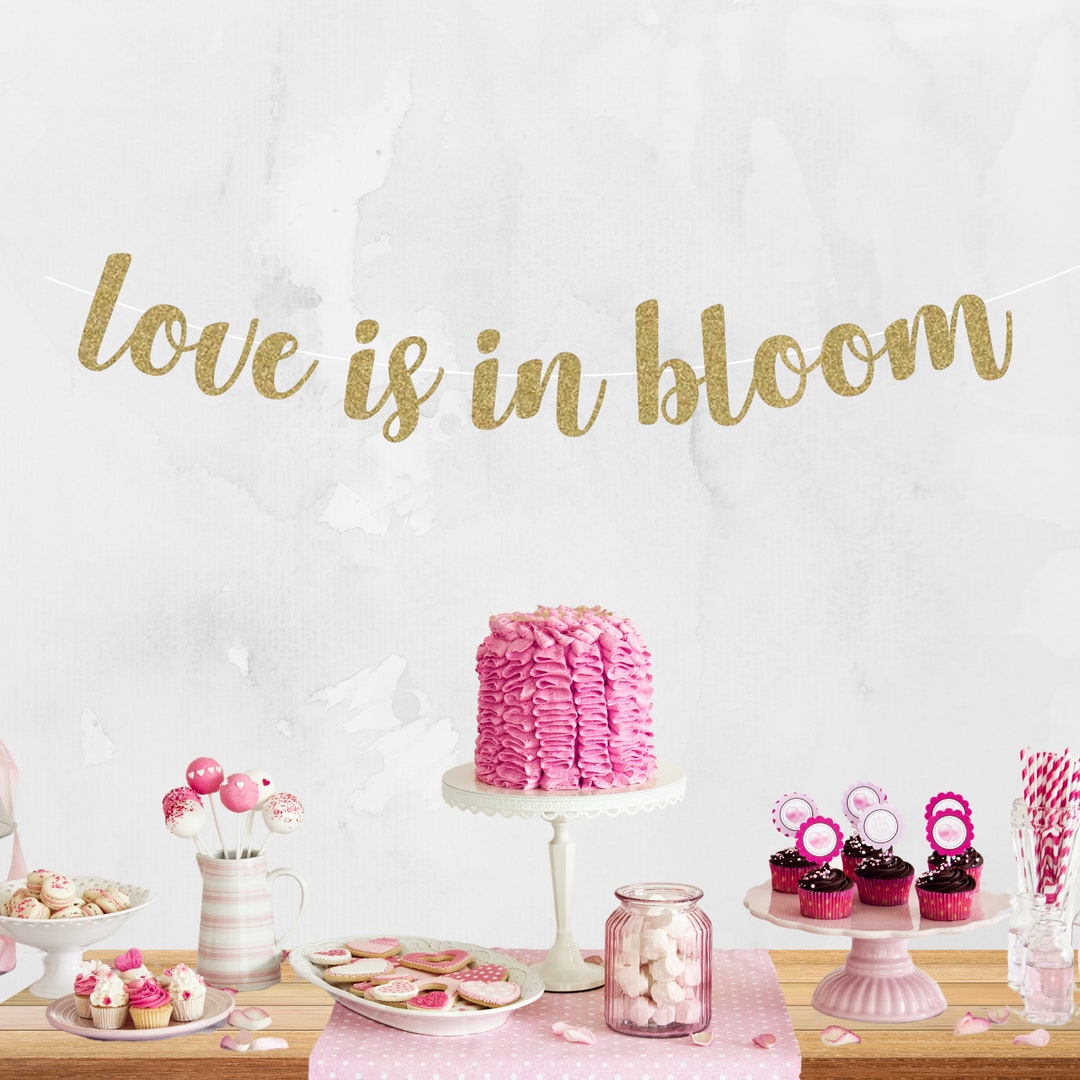 Love is in Bloom Banner - Bridal Shower Decorations - Spring Shower ...