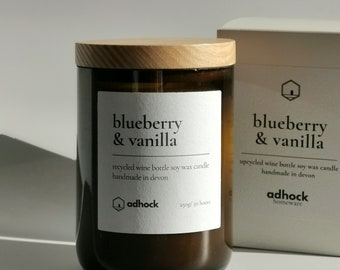 Blueberry & Vanilla Wine Bottle Candle