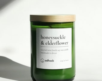 Honeysuckle & Elderflower Wine Bottle Candle