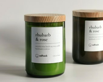 Rhubarb & Rose Wine Bottle Candle