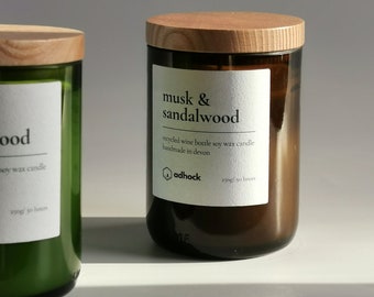 Musk & Sandalwood Wine Bottle Candle