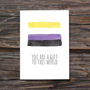 Pride Flag Card Non Binary Card Gay Pride Card Rainbow LGBTQ Card LGBTQIA Card Trans Flag