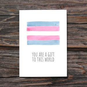 Pride Flag Card Trans Card Gay Pride Card Rainbow LGBTQ Card LGBTQIA Card Trans Flag