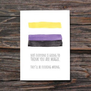 Pride Flag Card NonBinary Card Gay Pride Card Rainbow LGBTQ Card LGBTQIA Card Trans Flag