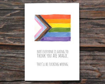 Pride Flag Card Lesbian Card LGBTQIA Card Trans Flag Gay Pride Card Rainbow LGBTQ Card