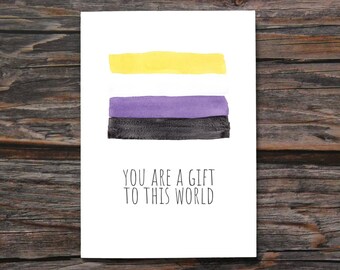 Pride Flag Card Lesbian Card Gay Pride Card Rainbow LGBTQ Card LGBTQIA Card Trans Flag