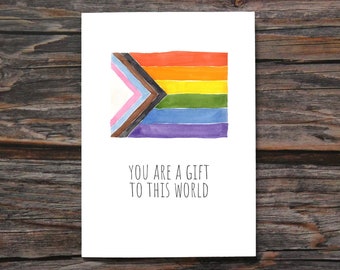 Pride Flag Card Lesbian Card Gay Pride Card Rainbow LGBTQ Card LGBTQIA Card Trans Flag