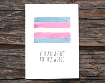 Pride Flag Card Lesbian Card Gay Pride Card Rainbow LGBTQ Card LGBTQIA Card Trans Flag