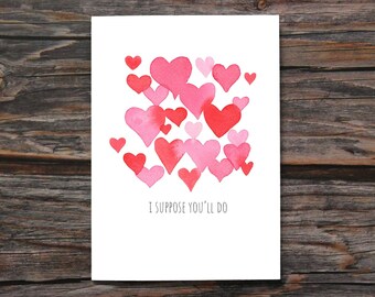 Funny Relationship Card Sarcastic Valentine's Day Greeting Card Anniversary Gift LGBTQ Anniversary Card Handmade Watercolor Card