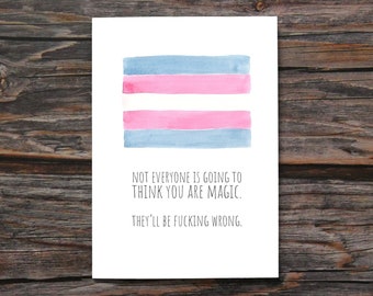 Pride Flag Card Lesbian Card Gay Pride Card Rainbow LGBTQ Card LGBTQIA Card Trans Flag