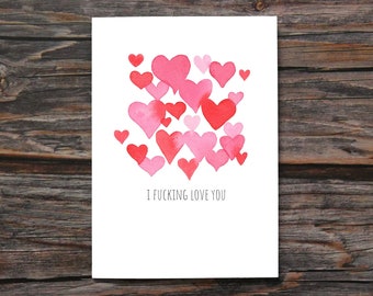 Funny Relationship Card Sarcastic Valentine's Day Greeting Card Anniversary Gift LGBTQ Anniversary Card Handmade Watercolor Card