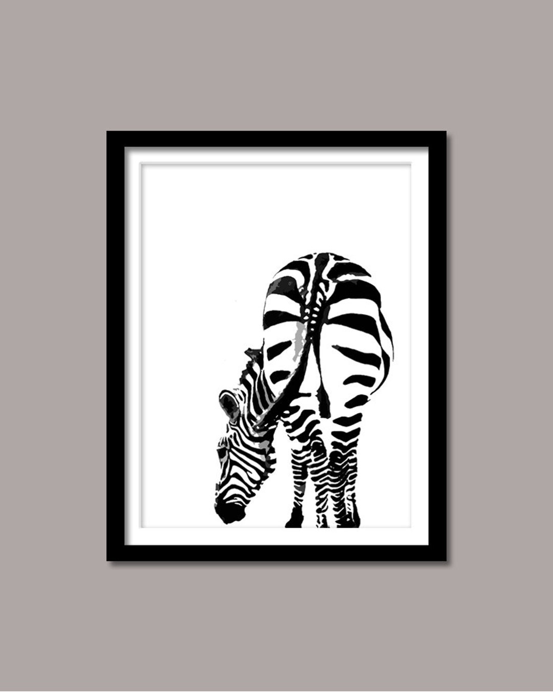 Zebra Print Zebra Digital Print Zebra Wall Decor Minimalist Etsy