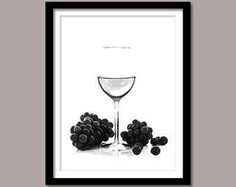 Wine Print, Wine Digital Print, Wine Wall Decor, Minimalist Print, Wine Printable Art, Wine Printable Poster, Black and White Print