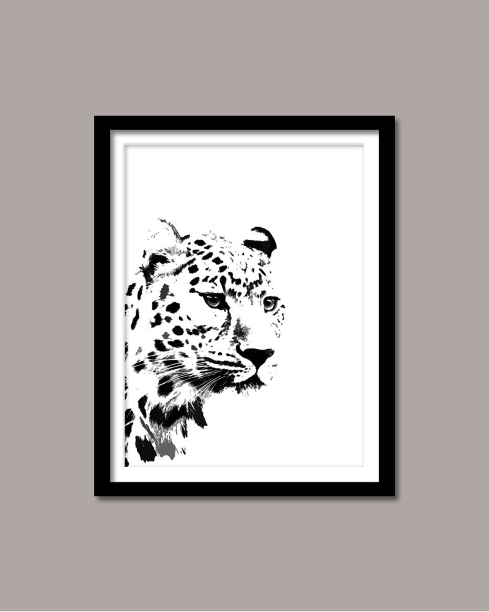 Leopard Digital Print Leopard Wall Decor Minimalist Print Etsy