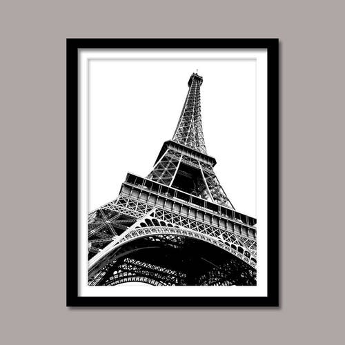 Eiffel Tower Art Black and White Art Paris Wall Art Etsy