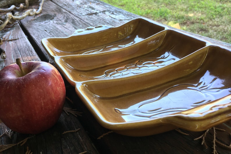 Vintage 3 Compartment Serving Tray Made in USA Etsy