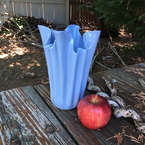 unique handkerchief vase or folded napkin vase pale blue image 2