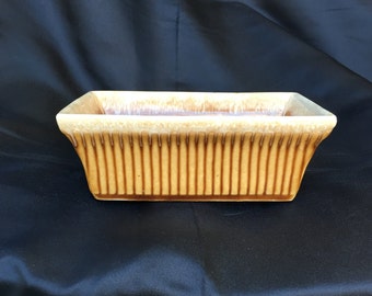 vintage planter USA 829 striped beige and brown windowsill size succulents