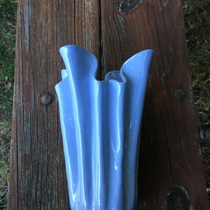 unique handkerchief vase or folded napkin vase pale blue image 3