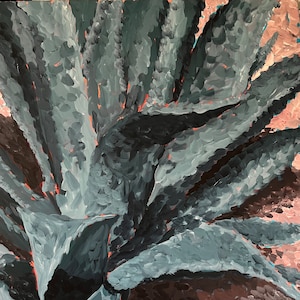 Blue Agave ORIGINAL PAINTING, Cactus Painting, Wall art, Modern, Contemporary, Bright Colors art