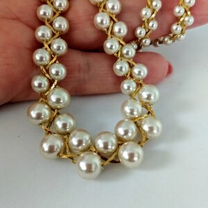 Unique Faux Pearl Necklace/Long White Pearls and Gold Chain Rare Necklace/Unique Style  Elegant Bridesmaid Cocktails Necklace/Gift Idea/N173