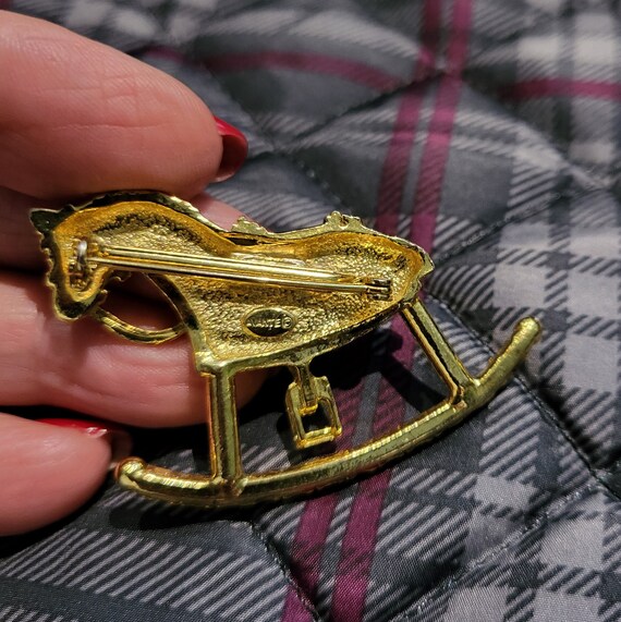 AVANTE Rocking Horse Brooch/Vintage 70's Signed G… - image 3