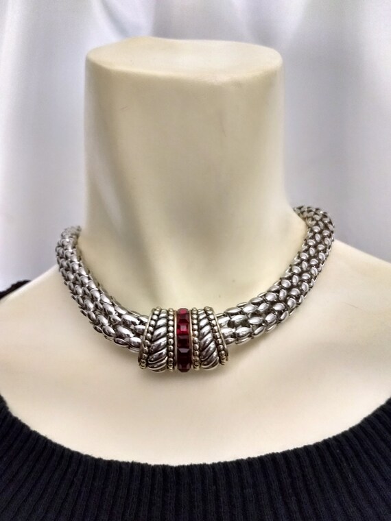 David Yurman Style Chunky Choker/silver 