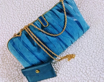 BLACK & SILVER faux leather envelope clutch bag BN. EXTRA LARGE ROYAL BLUE 