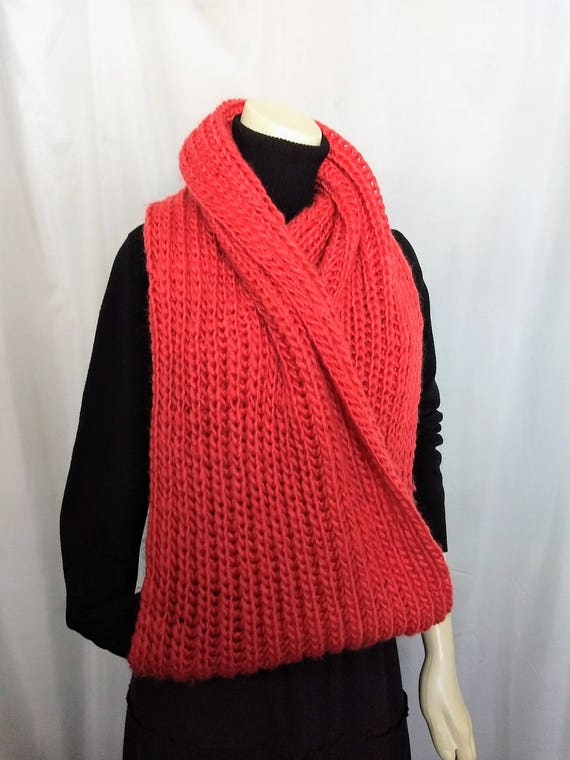 Chunky Infinity Knit Scarf/Coral Knit Scarf/Winte… - image 4