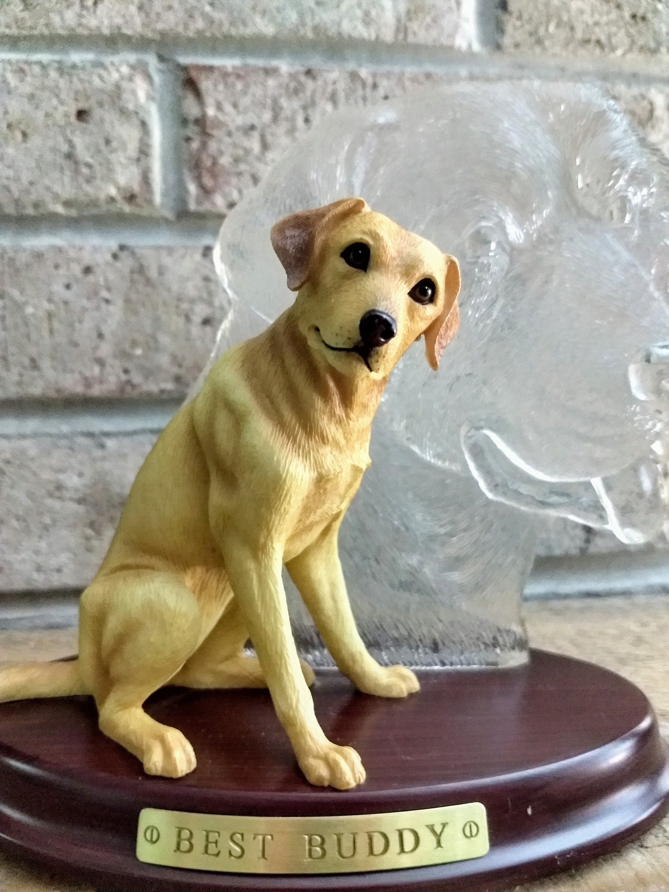 Statue Chien Labrador Retriever En Résine/bronze Sur Socle Bois – Art Dog