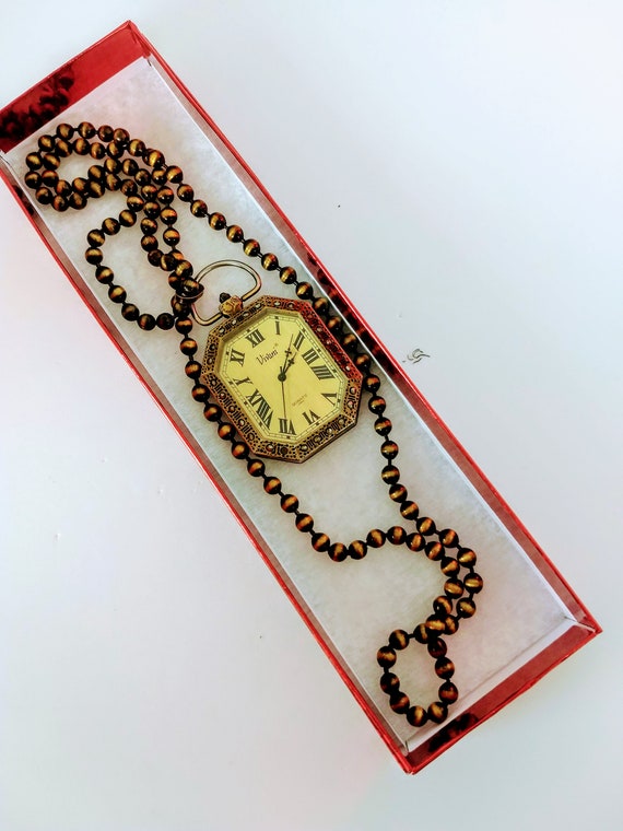 Antique Style Pocket Watch Pendant Necklace/Engra… - image 7
