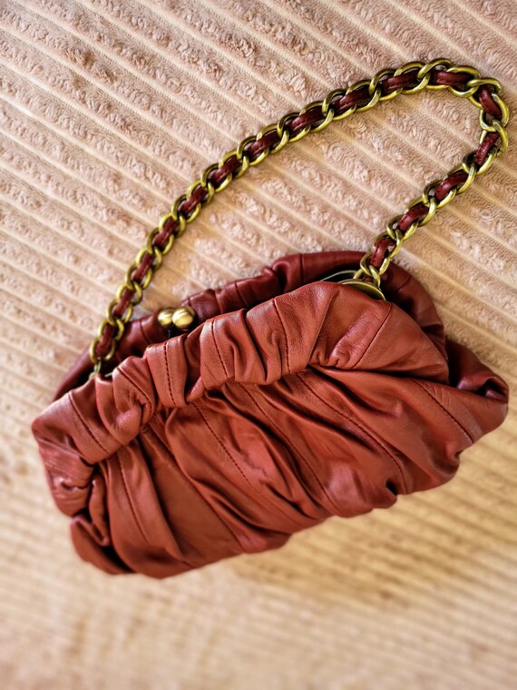 ADRIANNE VITTADINI Wine Red Leather Shoulder Bag/… - image 8