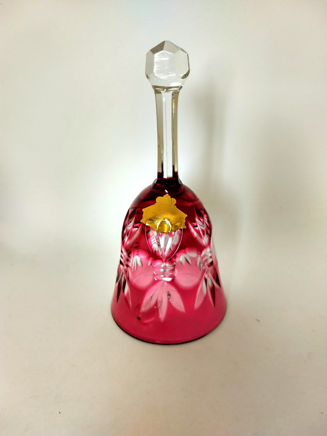 Vintage Ruby Red Lead Crystal Bell/hand Cut Best Quality Genuine Over 24 Lead Oxide Crystal Art