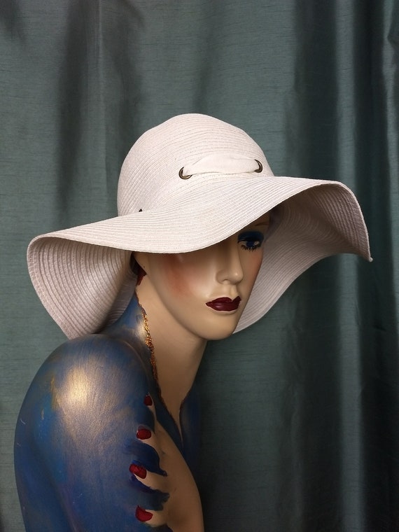 white floppy summer hat