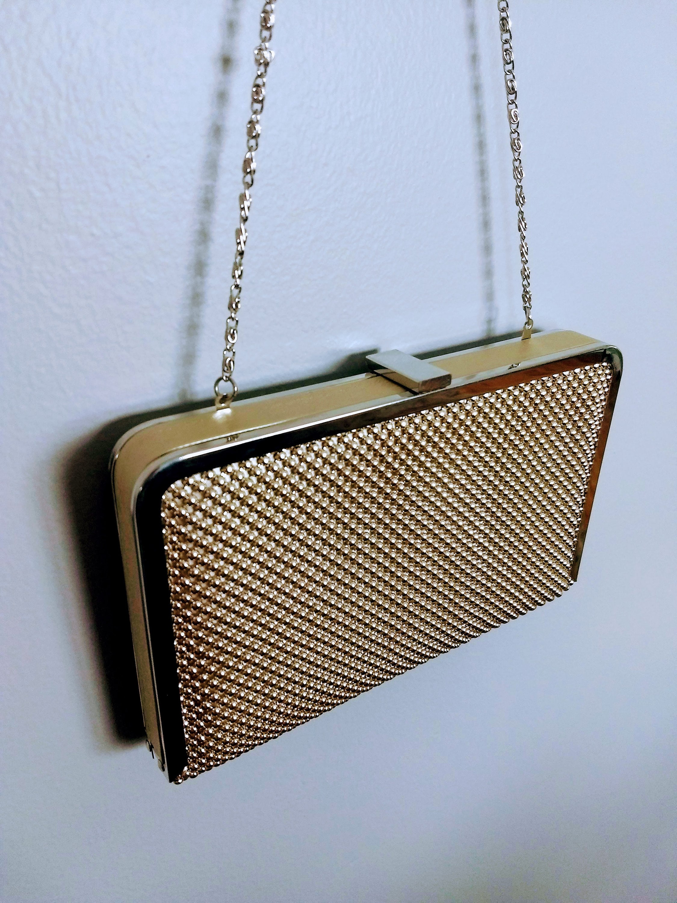 LULU TOWNSEND Dressy Purse/designer Shoulder Bag Two Tons Silver