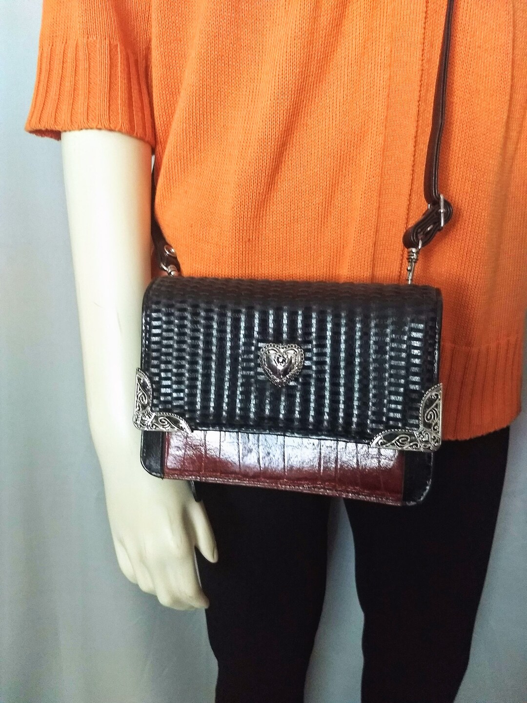 COLDWATER CREEK Crossbody Purse black Brown Best Quality Faux Leather Bag elegant Multicompartment Zippered Shoulder Bag gift for Her no.686 Etsy