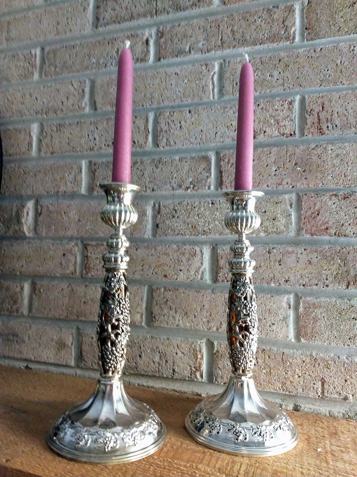 GODINGER Silver Candle Holder Set of 2/vintage Collectible Unique Toll
