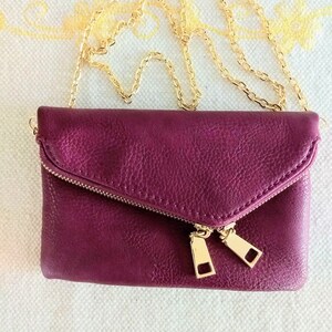 URBAN EXPRESSION Vegan Leder Tasche/Umschlag Stil Kunstleder Tasche/ Kleine Bordeaux Umhängetasche/ Himbeere Cross Body Purs/No.448
