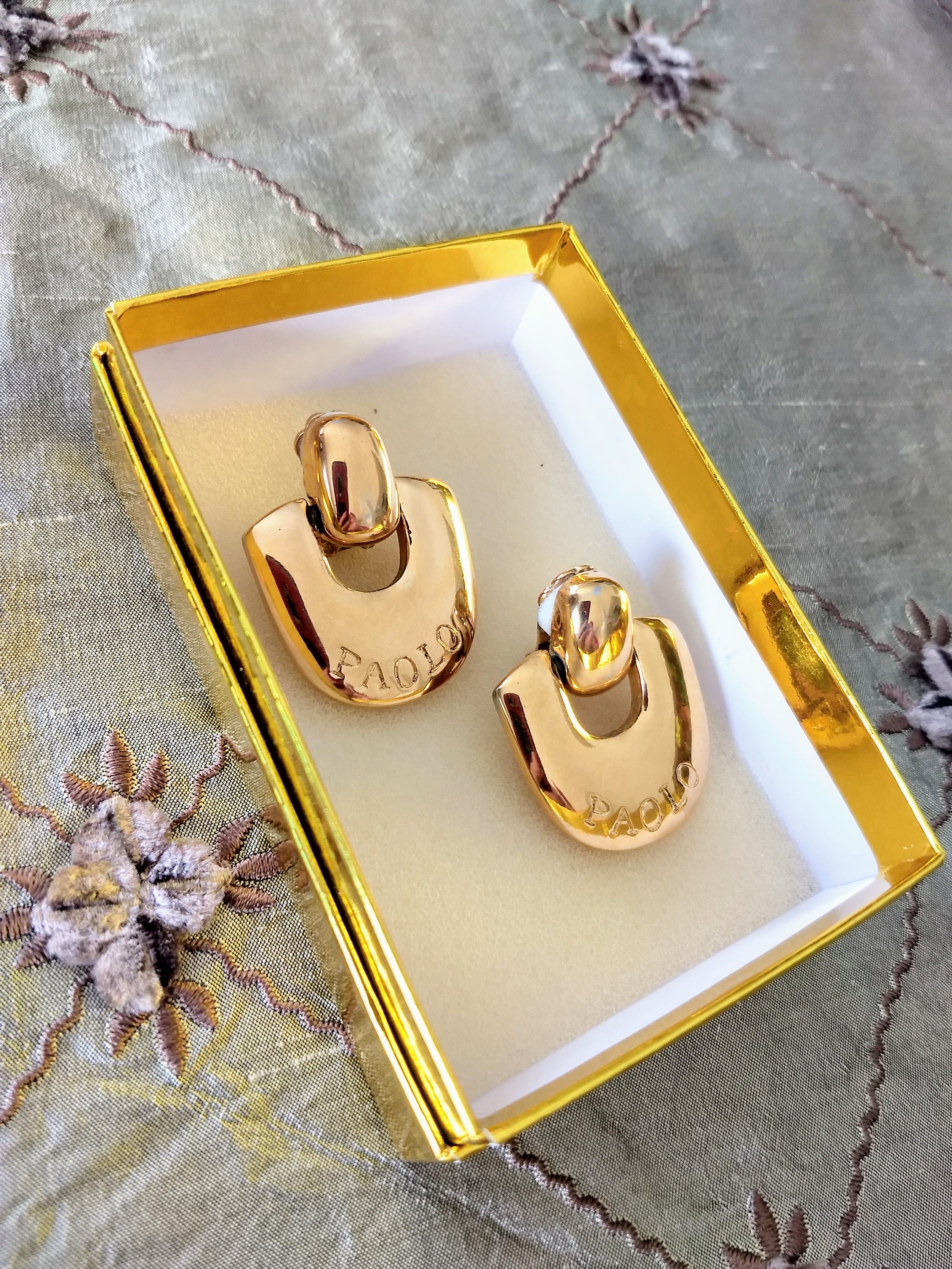 PAOLO GUCCI Rare 24kt Gold Plate Clip on Earring luxury Etsy Denmark