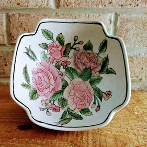 vintage 1970 TOYO 22 K or peint à la main rose Rosses porcelaine bonbons bol/collectible décoratif bol/idée cadeau/No.888