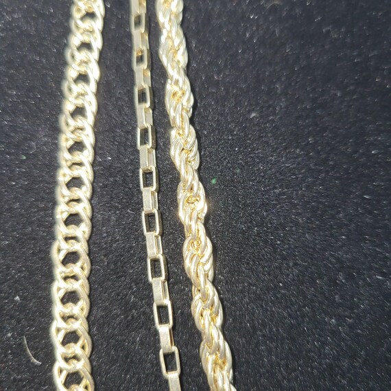 Layered Gold-Tone Three-String  Chains Necklace S… - image 4