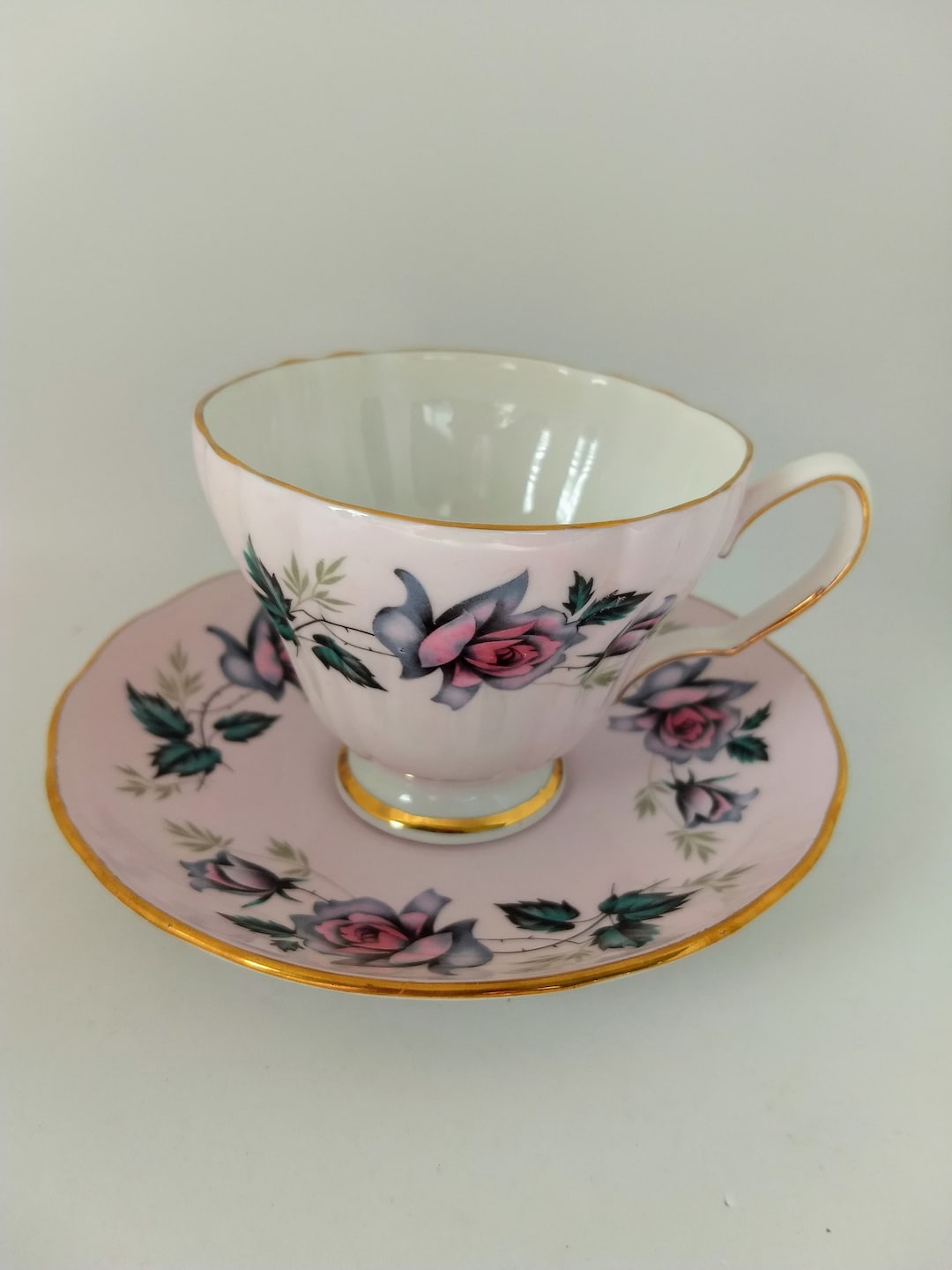 COLCLOUGHT Pink Rose Tea Cup Set/vintage Pale Pink Floral Etsy UK