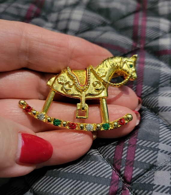 AVANTE Rocking Horse Brooch/Vintage 70's Signed G… - image 2