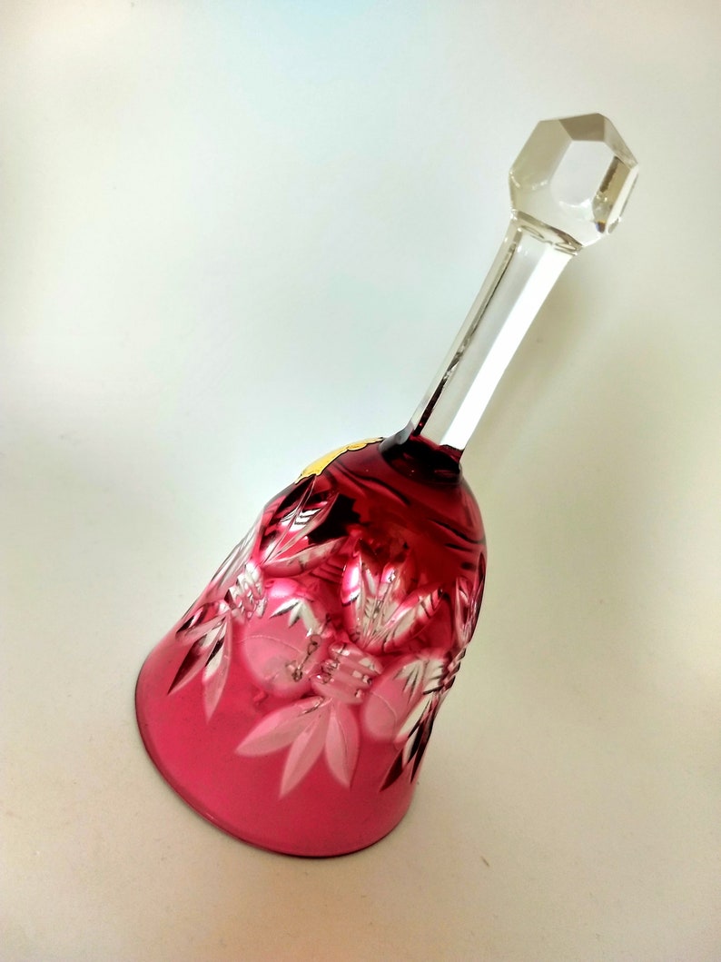 Vintage Ruby Red Lead Crystal Bell/hand Cut Best Quality Genuine Over 24 Lead Oxide Crystal Art