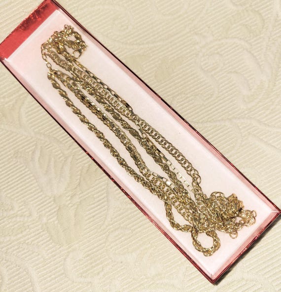 Layered Gold-Tone Three-String  Chains Necklace S… - image 5