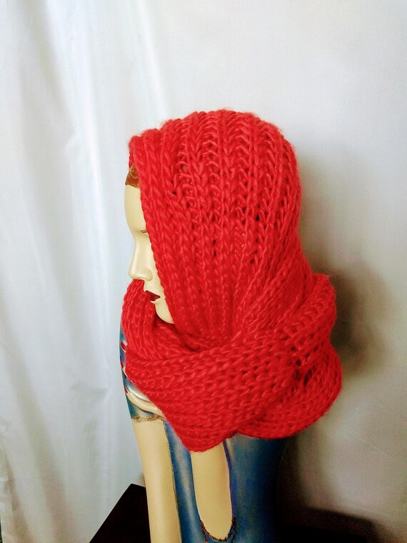 Chunky Infinity Knit Scarf/Coral Knit Scarf/Winte… - image 2