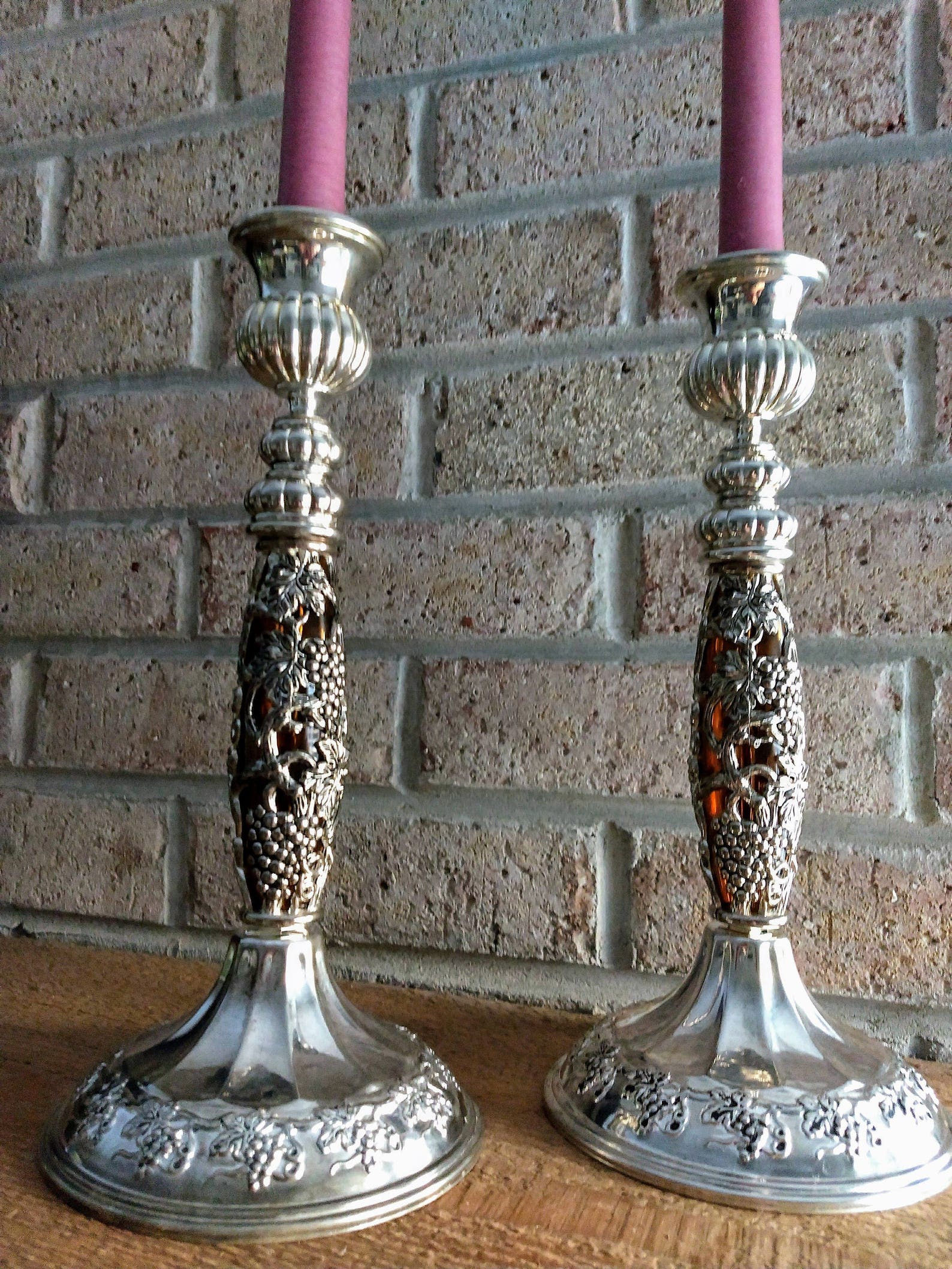 GODINGER Silver Candle Holder Set of 2/vintage Collectible Unique Toll